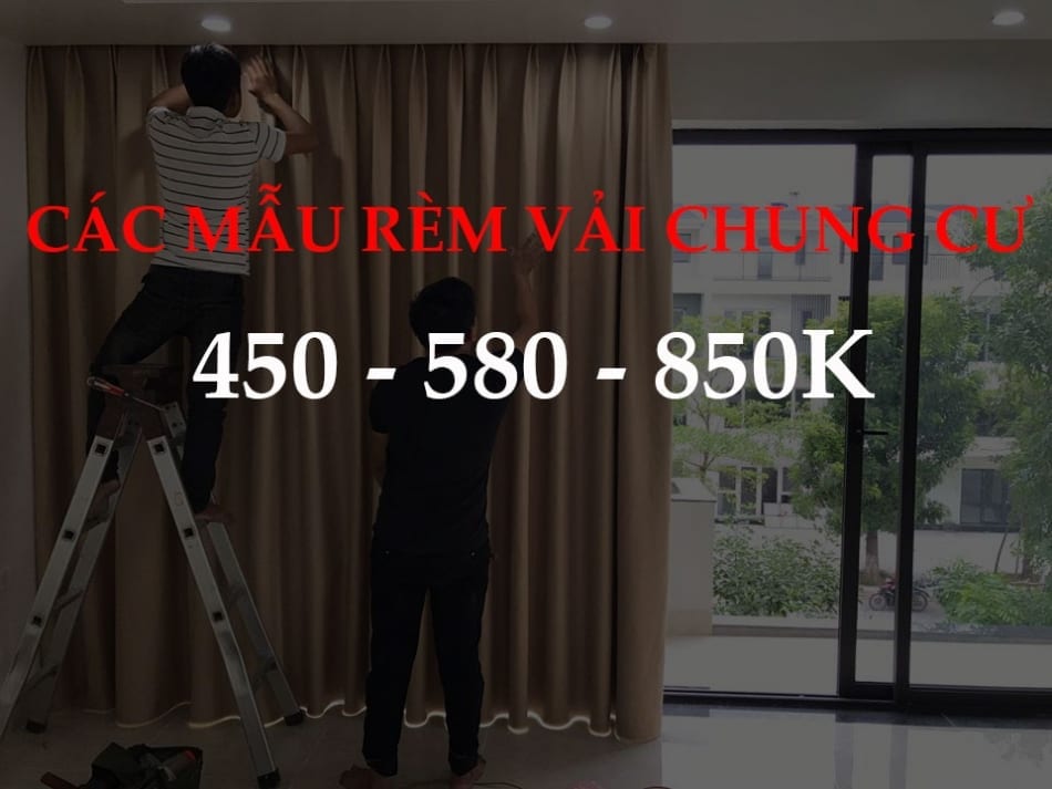 Rèm vải cửa sổ ĐẸP che nắng: Giá 450 – 580 – 850k Full Option
